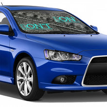 Load image into Gallery viewer, Grey Denim Teal Logo  Car Windshield Sunshade (multi-size)
