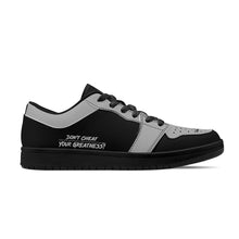 Load image into Gallery viewer, DCYG G4's Black &amp; Grey,  Black Sole Low-Top Leather Sneakers
