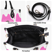 Load image into Gallery viewer, Ancestors Muslim, Female, White Logo , White Drip &amp;Pink Multiple Sizes Upgraded Luxury Women PU Leather Handbag
