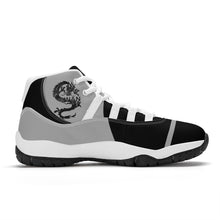 Load image into Gallery viewer, SWAN Black, White Dragon Logo &amp; Black, Grey , White High Top Air Retro Sneakers - White
