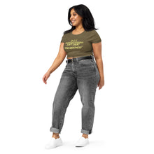 Load image into Gallery viewer, DCYG DEI Yellow &amp; Brown Women’s Crop Tee
