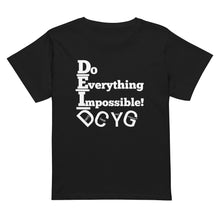 Load image into Gallery viewer, DCYG  DEI 24 White Logo Women’s high-waisted t-shirt
