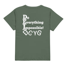 Load image into Gallery viewer, DCYG  DEI 24 White Logo Women’s high-waisted t-shirt
