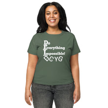 Load image into Gallery viewer, DCYG  DEI 24 White Logo Women’s high-waisted t-shirt
