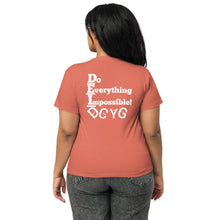 Load image into Gallery viewer, DCYG  DEI 24 White Logo Women’s high-waisted t-shirt
