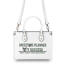 Load image into Gallery viewer, Ancestors Native, Black Logo &amp; White  and Black Multiple Sizes Upgraded Luxury Women PU Leather Handbag
