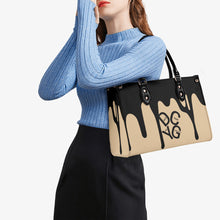 Load image into Gallery viewer, DRIP Black &amp; Tan Multiple Sizes Upgraded Luxury Women PU Leather Handbag
