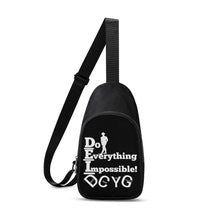 Load image into Gallery viewer, DEI 24 BM White logo &amp; Black Chest Bag
