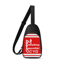 Load image into Gallery viewer, DEI ,DCYG White logo ,Stripes &amp; Red Chest Bag
