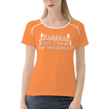 Load image into Gallery viewer, DCYG  24SX Baddies White Logo &amp; Orange Women&#39;s All-Over Print T shirt
