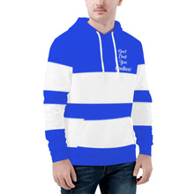 Load image into Gallery viewer, DCYG 25NC White Logo  White Stripes, Royal Blue  Mens All Over Print Hoodie All Over Print Hoodie
