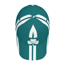 Load image into Gallery viewer, Ancestors Irish , White Logo ,White Stripes &amp; Green Curved Brim Baseball Cap (AOP)
