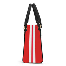 Load image into Gallery viewer, DCYG White Red Bottoms  Luxury Women PU Tote Bag - Black
