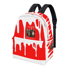 Load image into Gallery viewer, Ancestors+ Italian, Family,  White Logo, Drip &amp; Red Cotton Backpack
