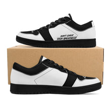 Load image into Gallery viewer, DCYG G4's Black &amp; White ,Black Sole Low-Top Leather Sneakers
