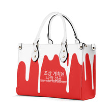 Load image into Gallery viewer, Ancestors Korean,White  Logo &amp; Red and White Drip Multiple Sizes Upgraded Luxury Women PU Leather Handbag
