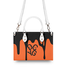 Load image into Gallery viewer, DRIP Black logo &amp; Orange Multiple Sizes Upgraded Luxury Women PU Leather Handbag
