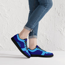 Load image into Gallery viewer, DCYG G4's  Dark  &amp; Light Blue ,Black Sole Low-Top Leather Sneakers
