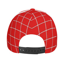 Load image into Gallery viewer, Ancestors Japanese  White Logo, Netting &amp; Red Curved Brim Baseball Cap (AOP)
