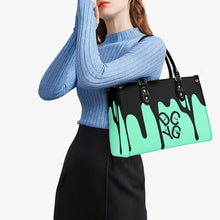 Load image into Gallery viewer, DRIP Black &amp; Mint Green Multiple Sizes Upgraded Luxury Women PU Leather Handbag
