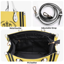 Load image into Gallery viewer, Royalty 24 Black Logo ,Stripe &amp; Yellow Multiple Sizes Upgraded Luxury Women PU Leather Handbag
