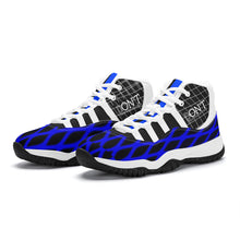 Load image into Gallery viewer, DX4 White Logo ,  Black, Blue Netting &amp; White High Top Air Retro Sneakers - White
