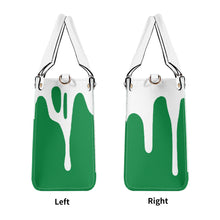 Load image into Gallery viewer, Ancestors Irish, White Clover,Green Logo,  White Drip , Green Multiple Sizes Upgraded Luxury Women PU Leather Handbag
