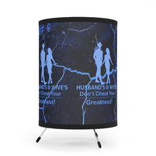 Load image into Gallery viewer, Husband's and Wive's Tripod Lamp with High-Res Printed Shade, US\CA plug
