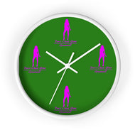 Women's Pink & Green Wall Clock