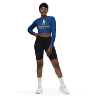 Hindi long-sleeve crop top