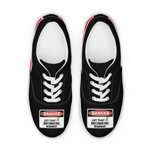 Load image into Gallery viewer, Warning, Dangerous, Men’s lace-up canvas shoes

