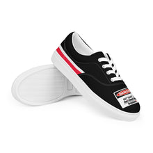Load image into Gallery viewer, Warning, Dangerous, Men’s lace-up canvas shoes
