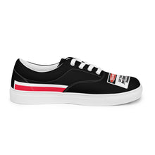Load image into Gallery viewer, Warning, Dangerous, Men’s lace-up canvas shoes
